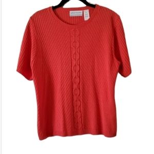 Alfred Dunner Short Sleeve Sweater Orange NWOT